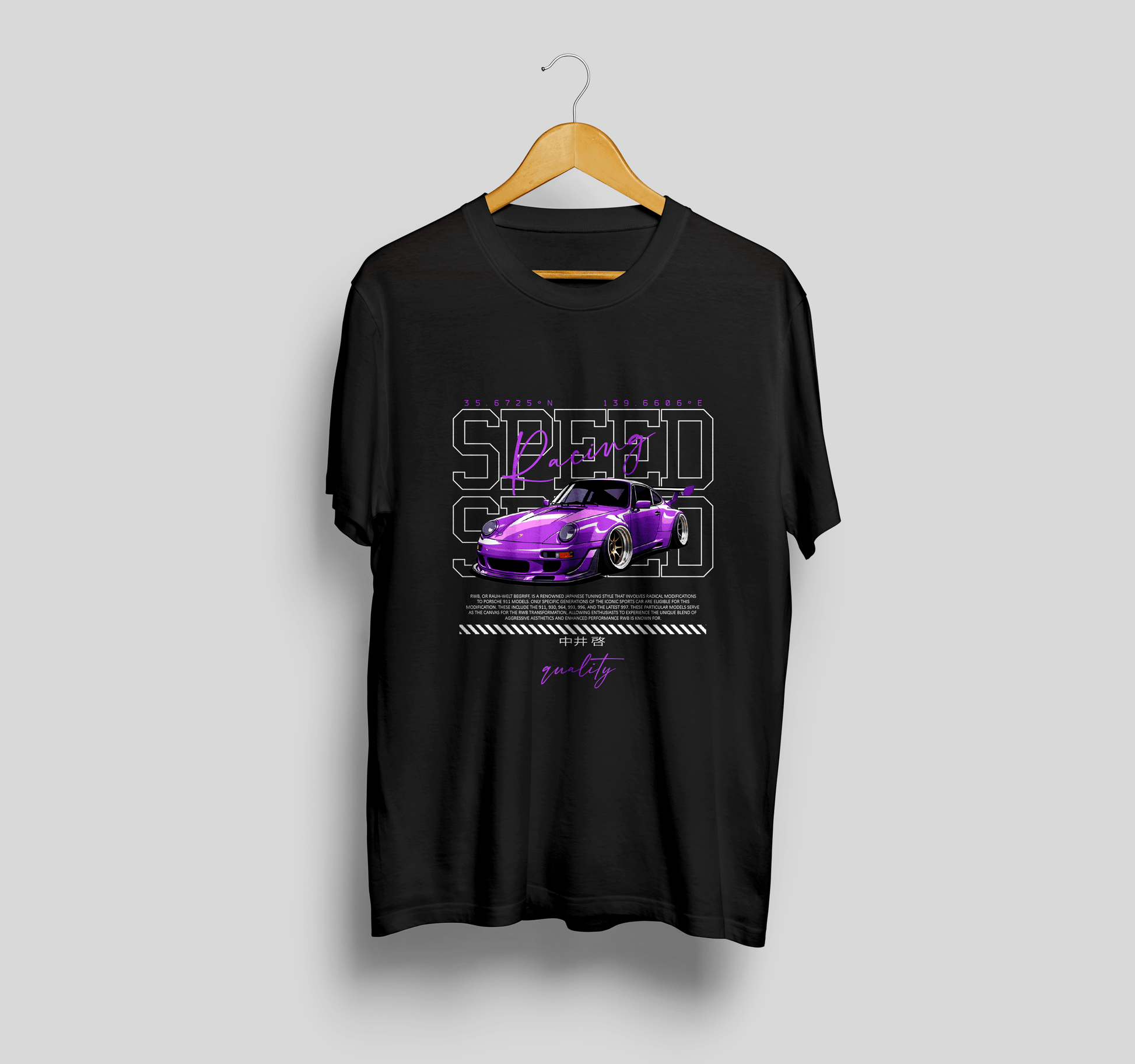 Camiseta Porsche 911 RWB "Speed Racing" - Seis Marchas