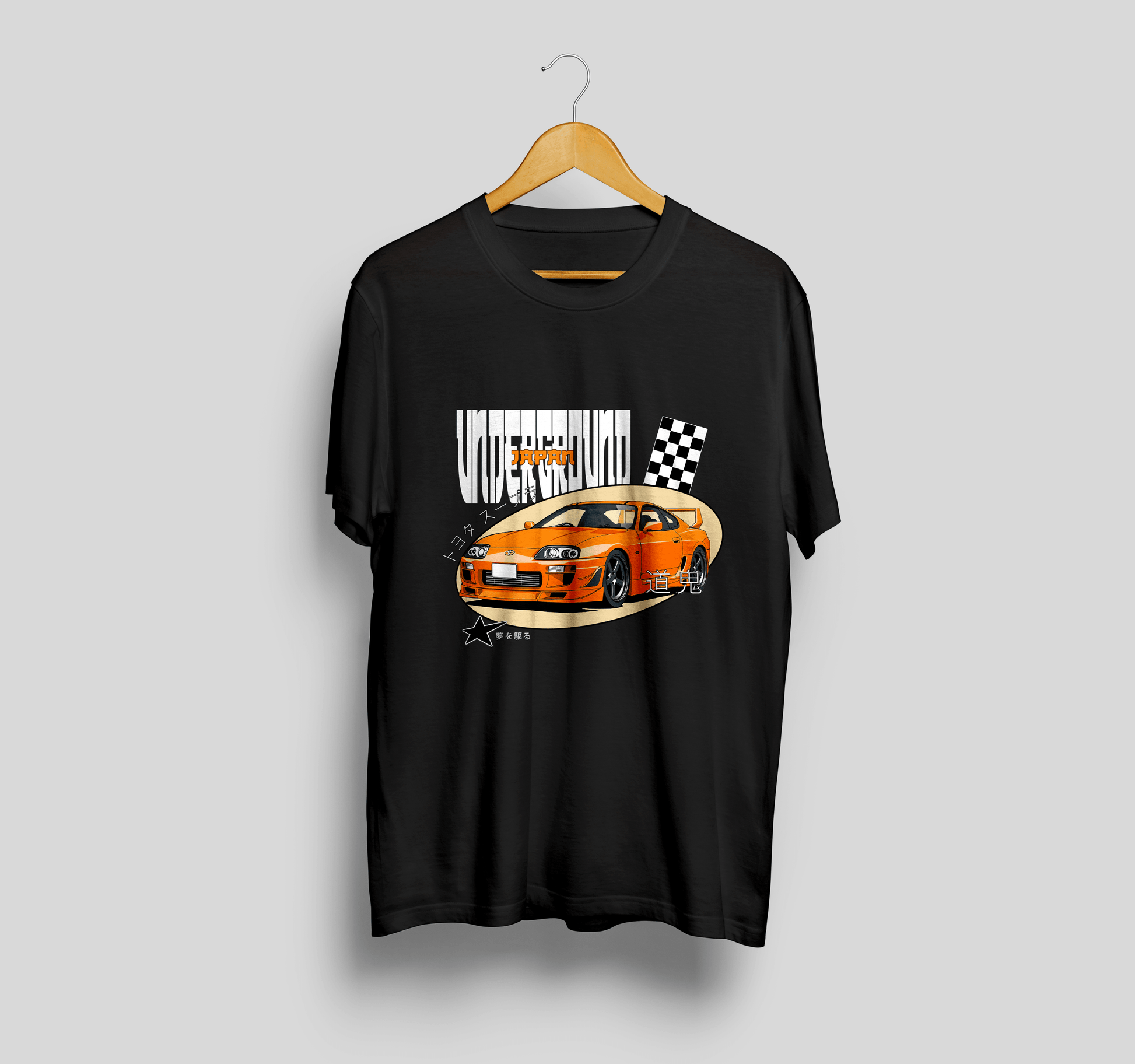 Camiseta Toyota Supra "Underground Japan" - Seis Marchas