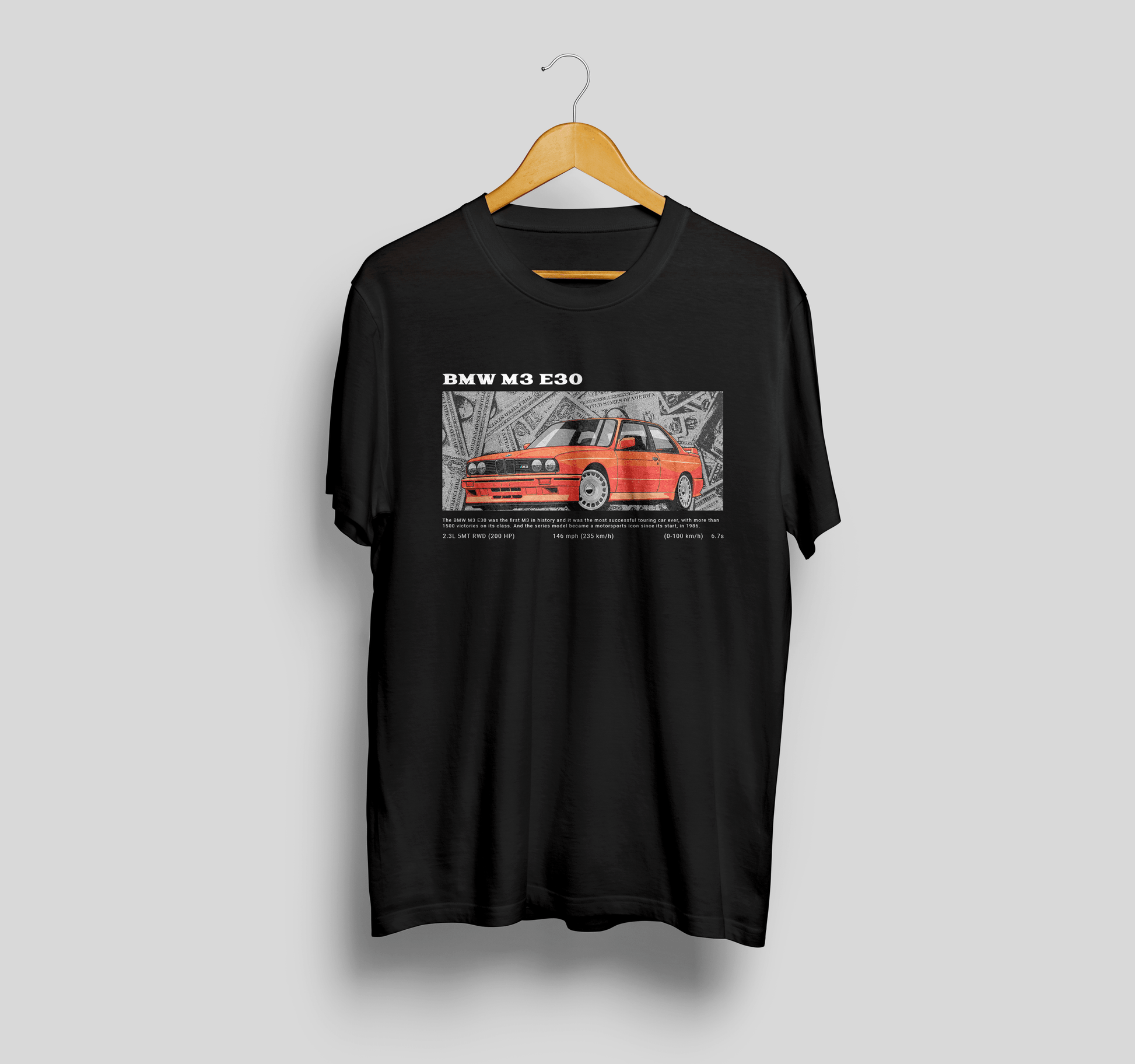 Camiseta BMW M3 E30 "Money Burner" - Seis Marchas